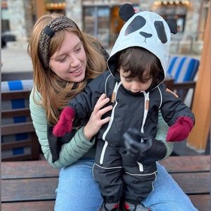 Mini Rodini panda snowsuit, size 74 (9-12 months)